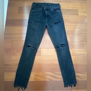 Citizens of Humanity Rocket High Rise Skinny.  Size 26.  Black distressed.